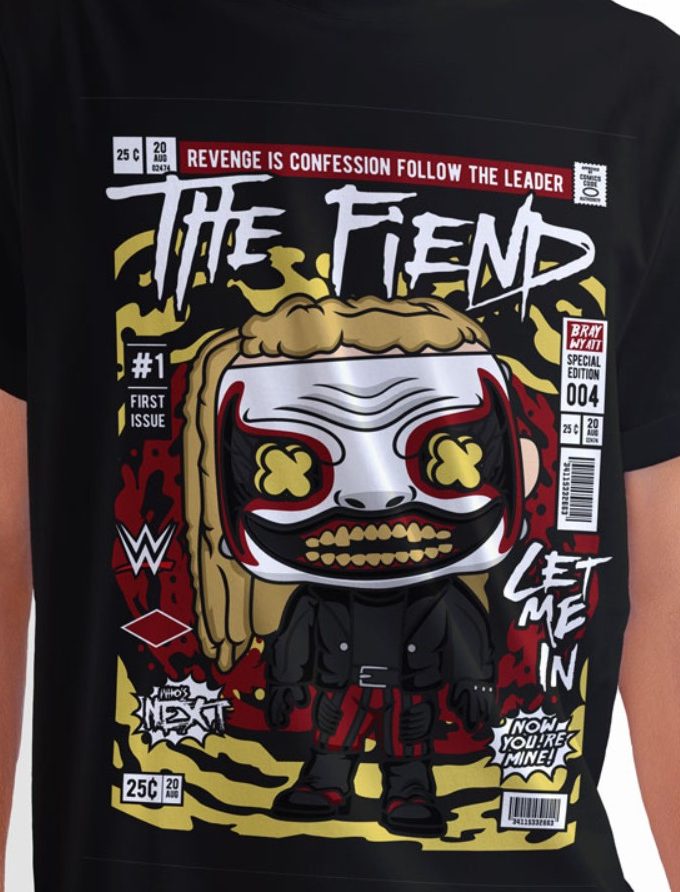 Barry Wyatt - The Fiend "Who Is Next, Now You Are Mine" Comic/Pop Art T-Shirt (Μαύρο)