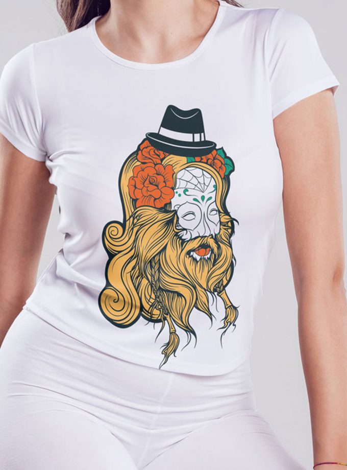 Woman With A Great Beard Classic Unisex Crewneck T-shirt (White)