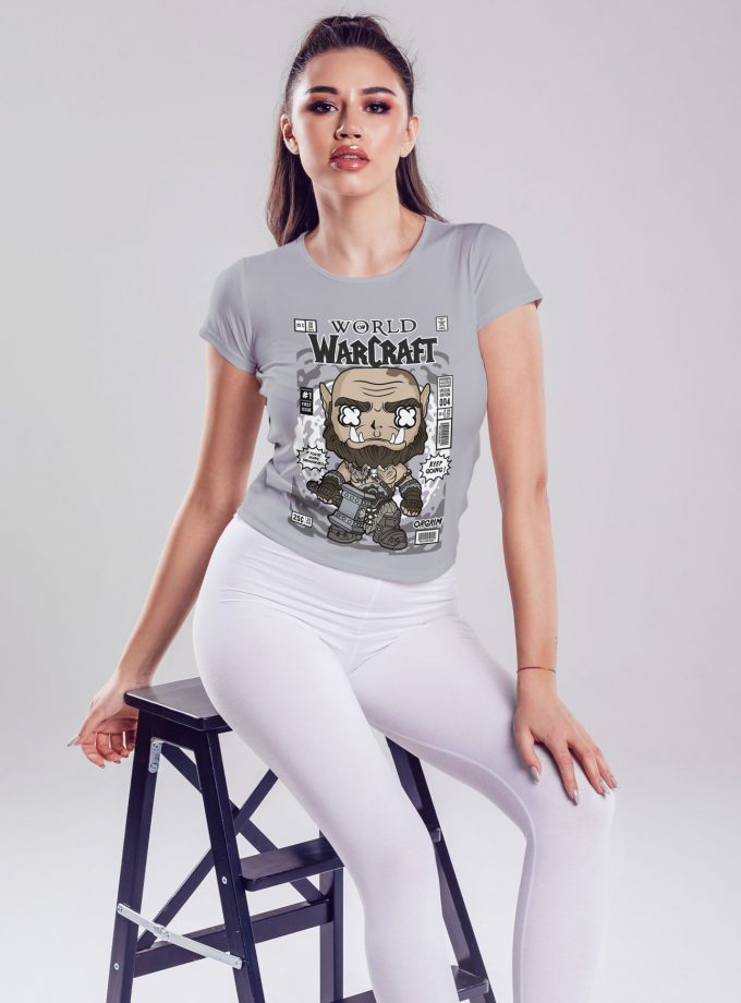 World Of Warcraft: Warlords of Draenor "If You Are Going Through Hell, Keep Going" Comic/Pop Art T-Shirt (Γκρι)