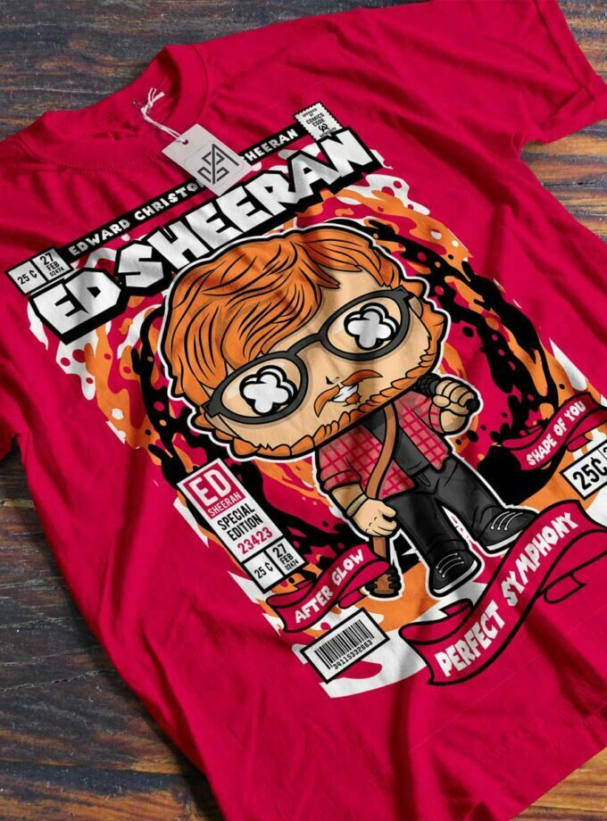 Ed Sheeran - Perfect Symphony "Edward Christopher Sheeran" Classic Kids Crewneck T-shirt (Red)