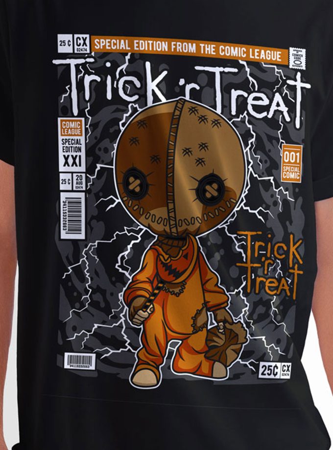 Warner Bros - Trick or Treat Sam "Special Edition From The Comic League" Comic/Pop Art T-Shirt (Μαύρο)