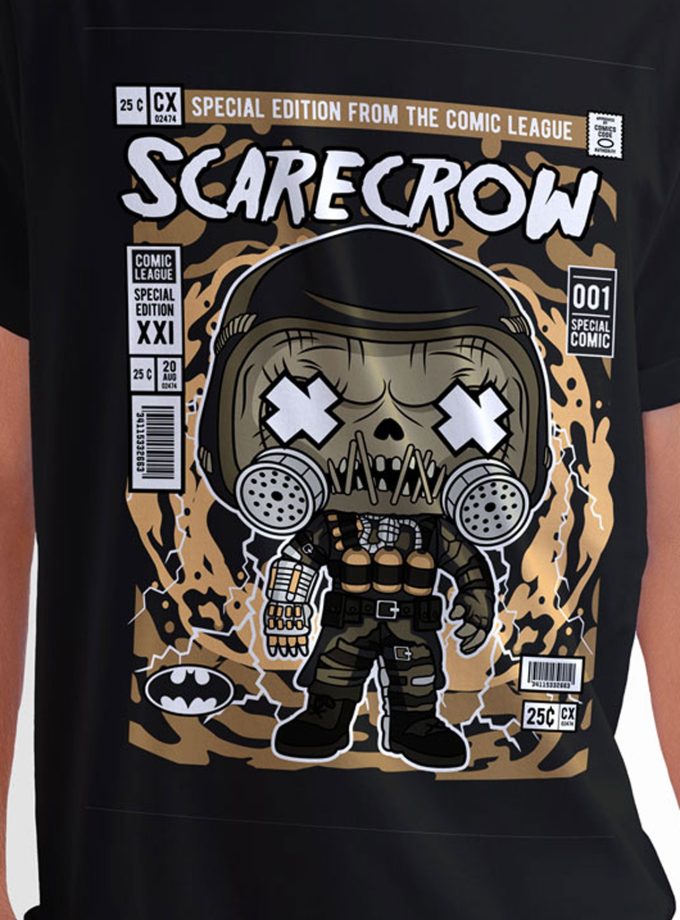 DC Comics - Scare Crow "Special Edition From The Comic League" Comic/Pop Art T-Shirt (Μαύρο)