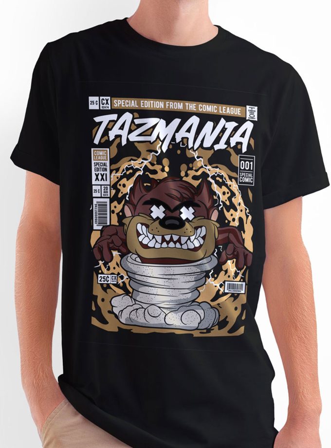 Looney Tunes - Tazmania Devil "Special Edition From The Comic League" Classic Unisex Crewneck T-shirt (Black)