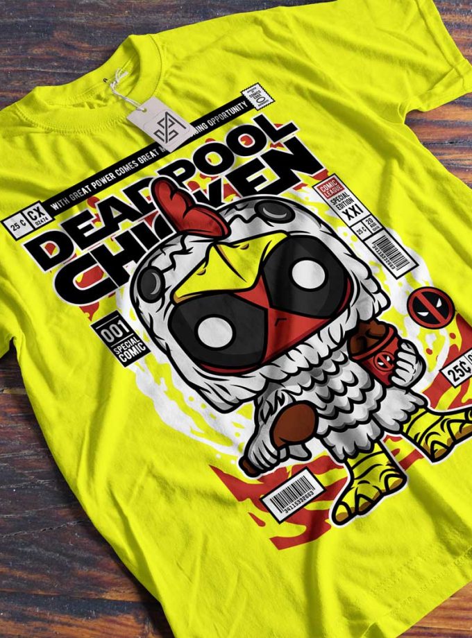 Marvel - Deadpool The Chicken "Special Edition From The Comic League" Comic/Pop Art T-Shirt