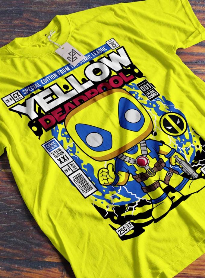 Marvel - Deadpool The Yellow "Special Edition From The Comic League" Comic/Pop Art T-Shirt