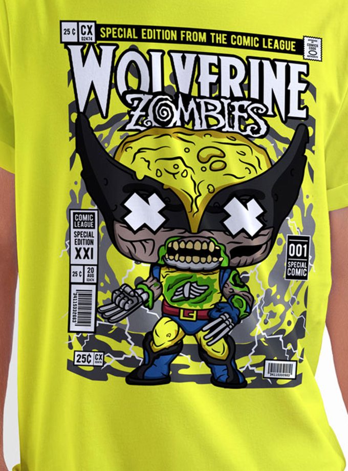 Marvel - X-Men - Zombie Wolverine "Special Edition From The Comic League" Comic/Pop Art T-Shirt