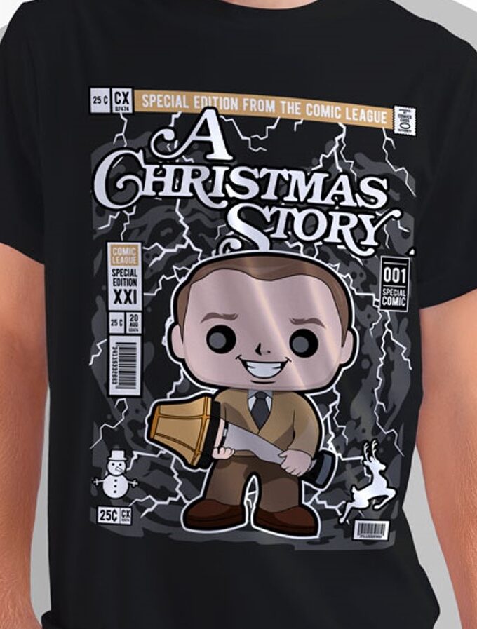 A Christmas Story - "The Old Man" Unisex Crewneck T-shirt (Black)