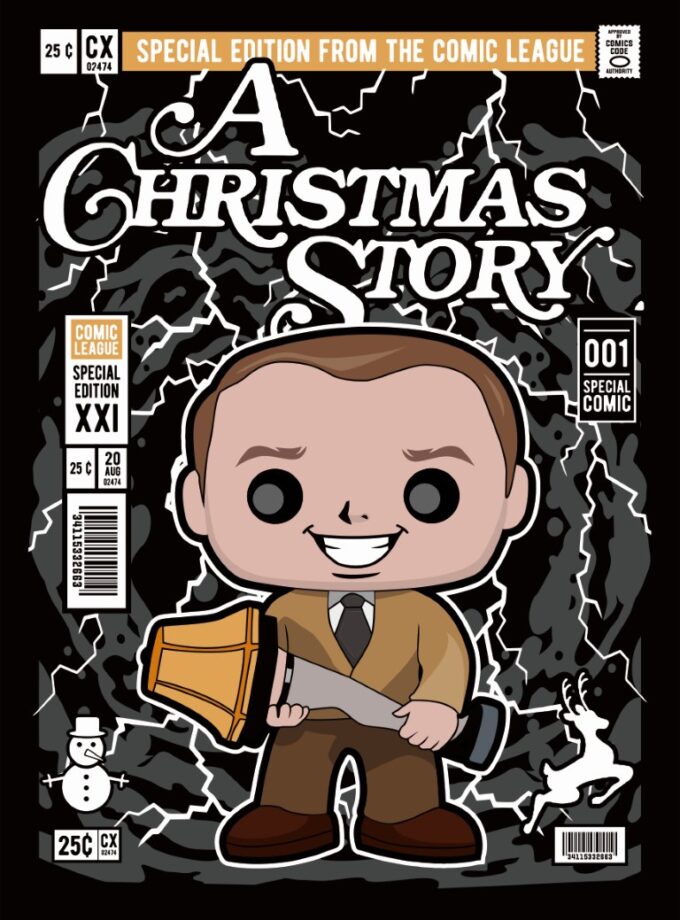 A Christmas Story - "The Old Man" Unisex Crewneck T-shirt (Black)